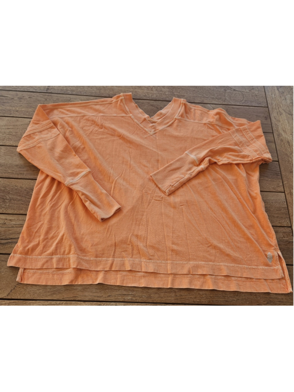 FP Movement All Star Layer Top Oversized V-Neck Long Sleeve Orange S